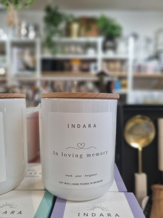 In Loving Memory Candle - musk, pear & bergamot